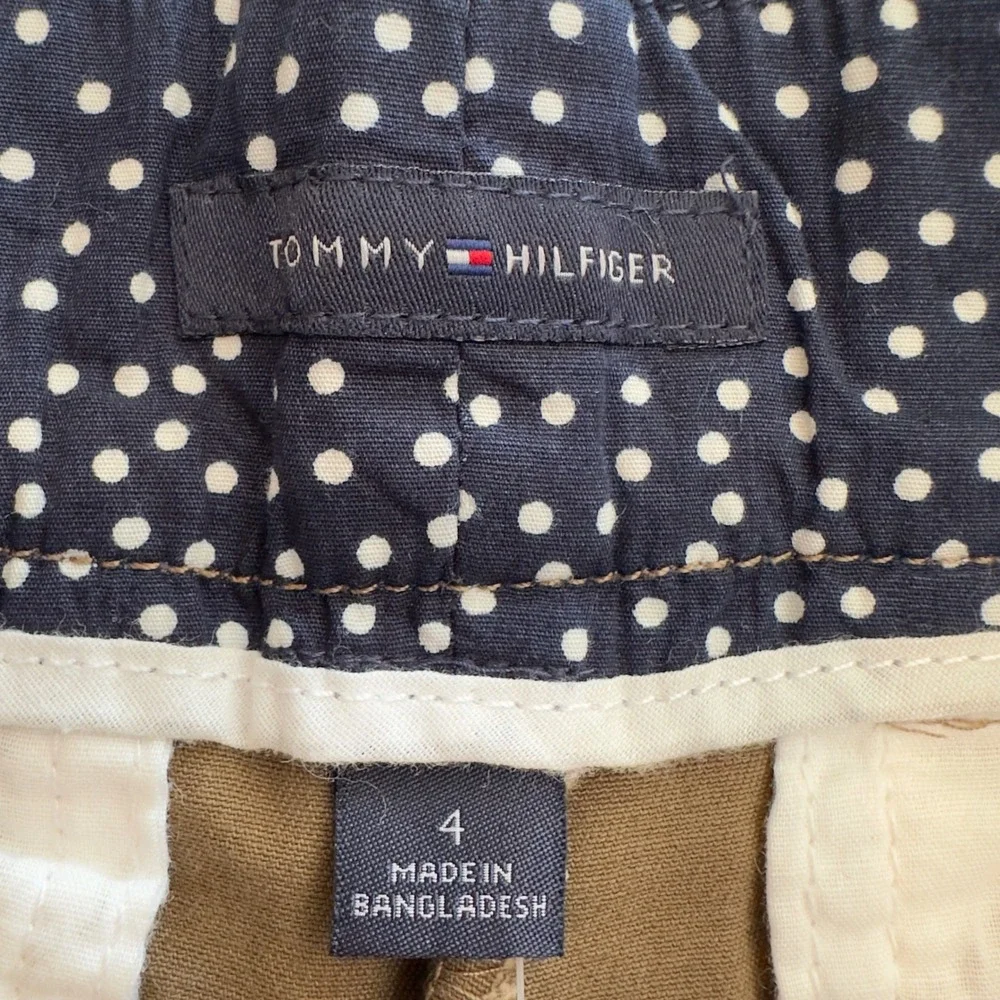 Tommy Hilfiger Womens Khaki Chino Shorts Brown Cotton Twill Size 4 NWT M30617668